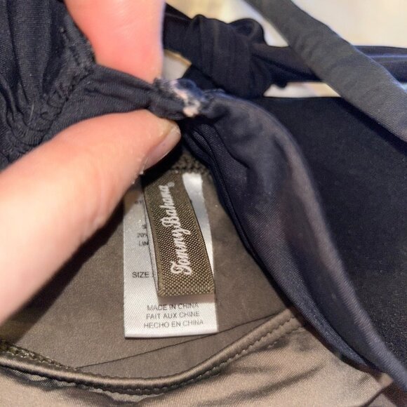 tommy bahama two pieces black top olive khaki bottom bikini M 34C - Picture 3 of 5